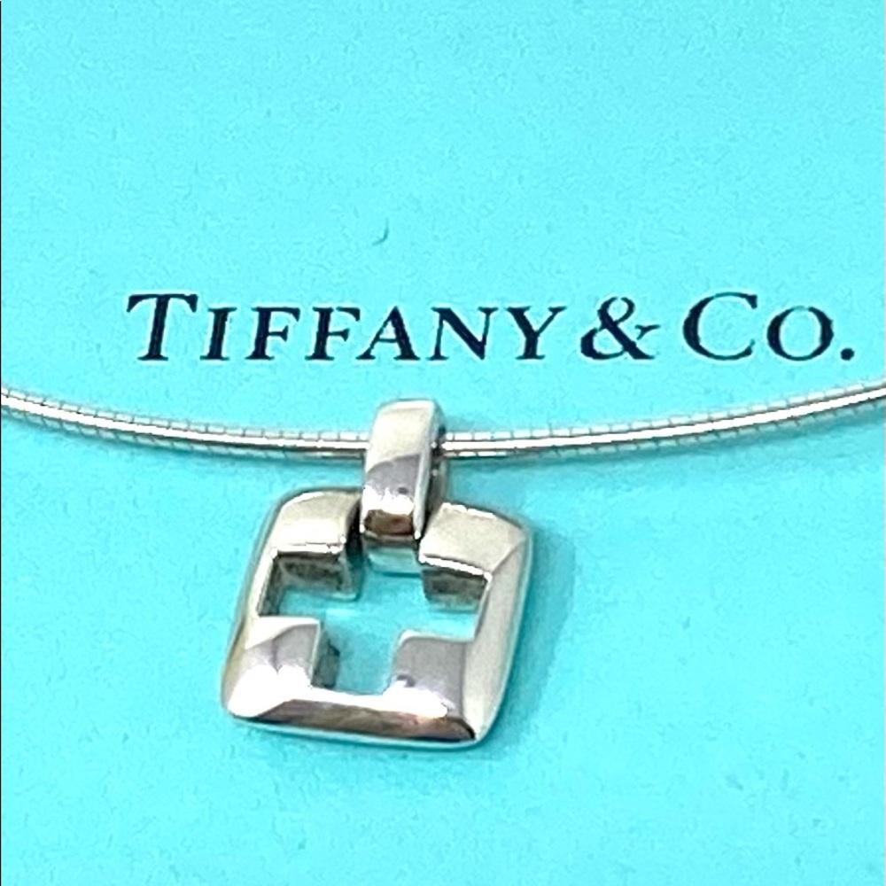 Authentic Tiffany & CO. Stencil Square Cross Necklace💕
